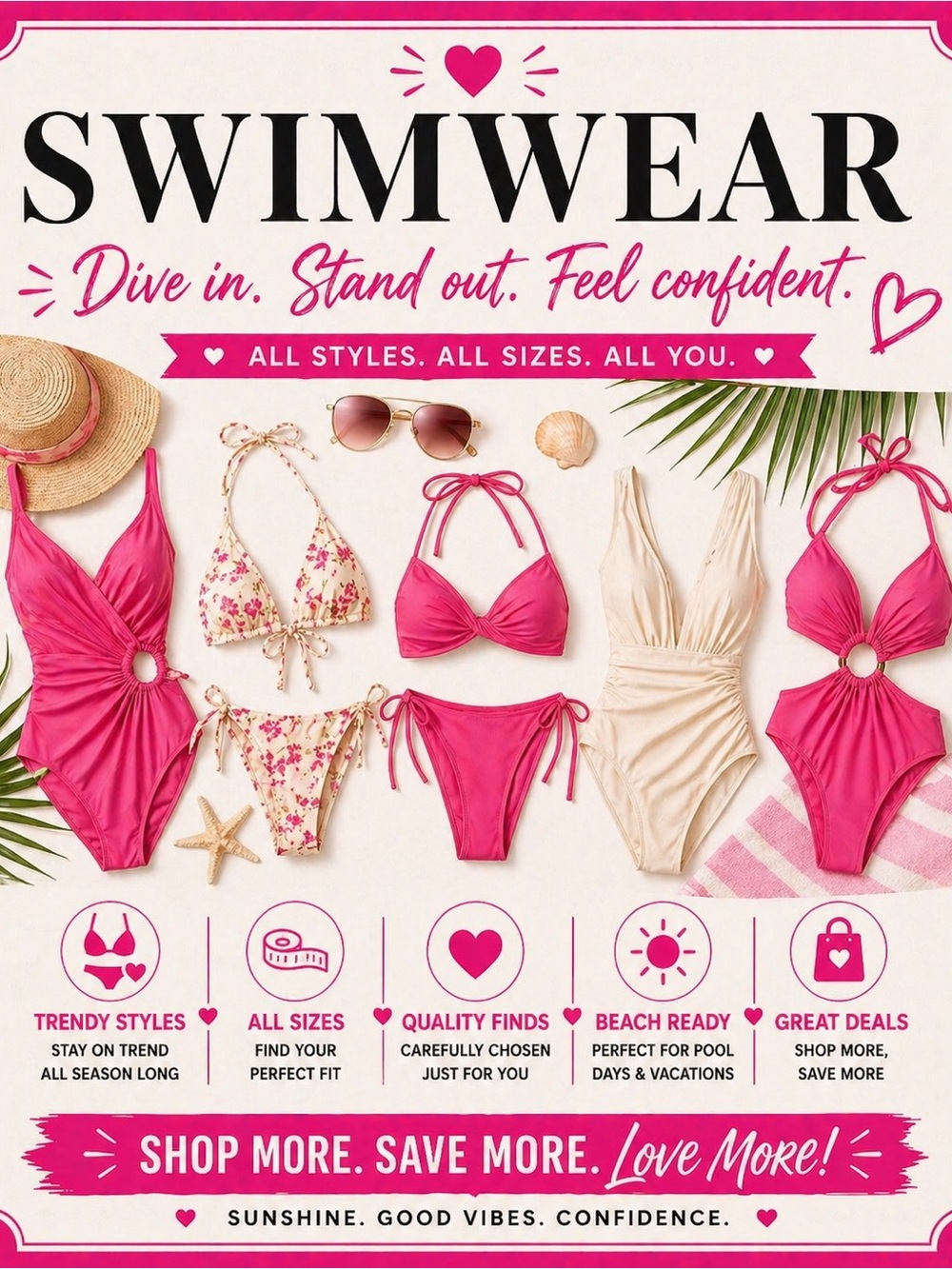 Pink & Cream Swimwear Collection - Assorted Styles